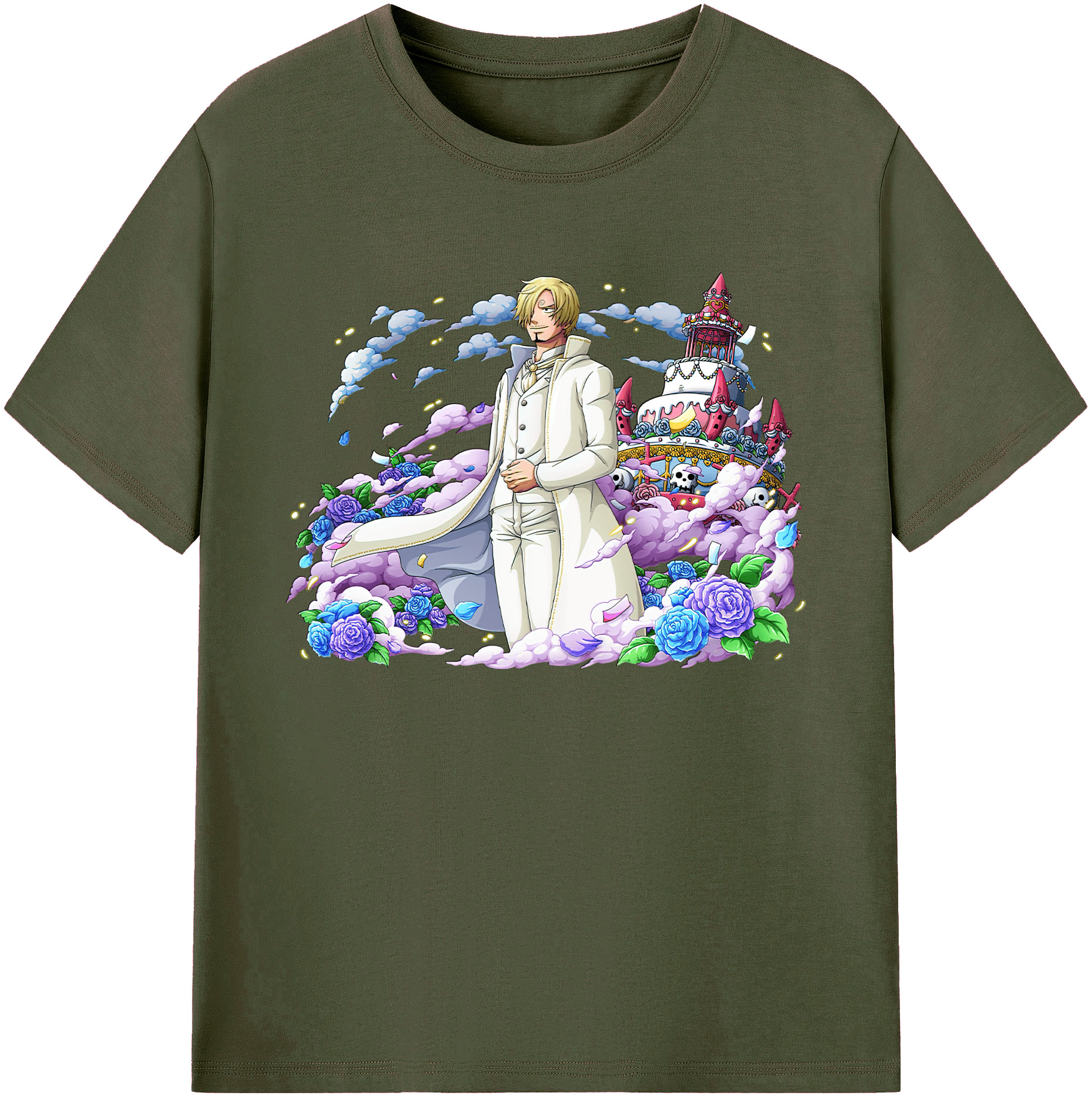 （画像用） ワンピース サンジ ONE PIECE Sanji 綿100％ メンズ半袖Tシャツ｜肌触りやわらか＆通気性